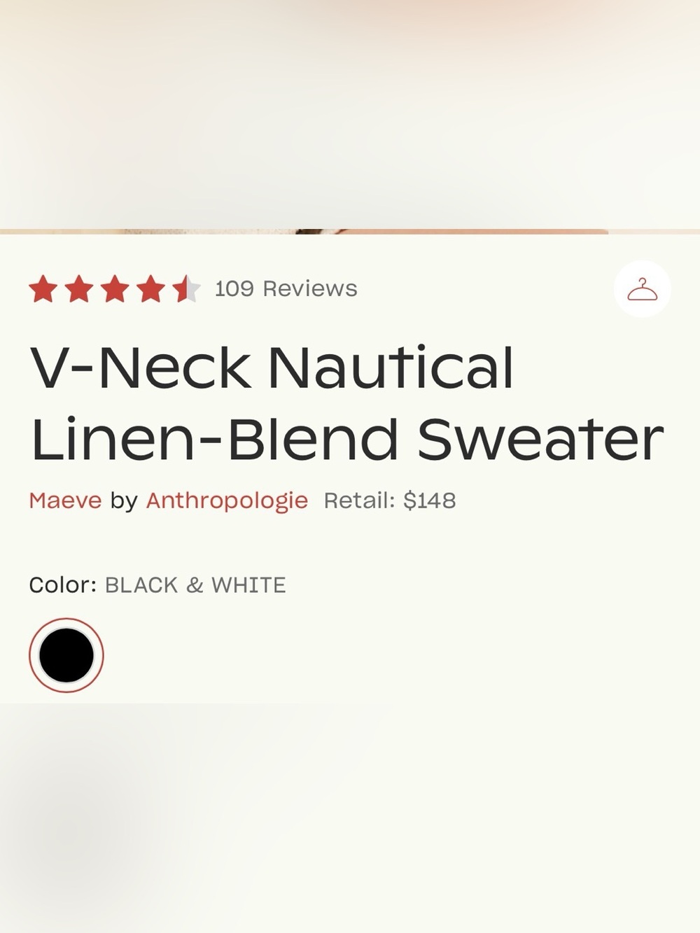Anthropologie Maeve Catch of the Day Viral Linen Preppy Sweater M - Picture 5 of 15